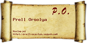 Prell Orsolya névjegykártya